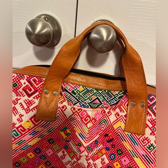 Nena & Co large woven and leather tote - Picture 3 of 16